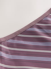 Burgundy Red Stripe Satin Midi Skirt - Image 7 of 8