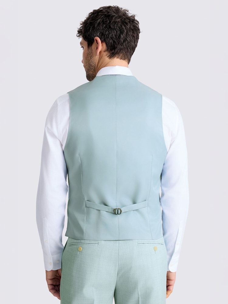 MOSS Blue Slim Fit Marl Suit Waistcoat - Image 2 of 3