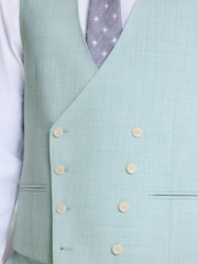 MOSS Blue Slim Fit Marl Suit Waistcoat - Image 3 of 3