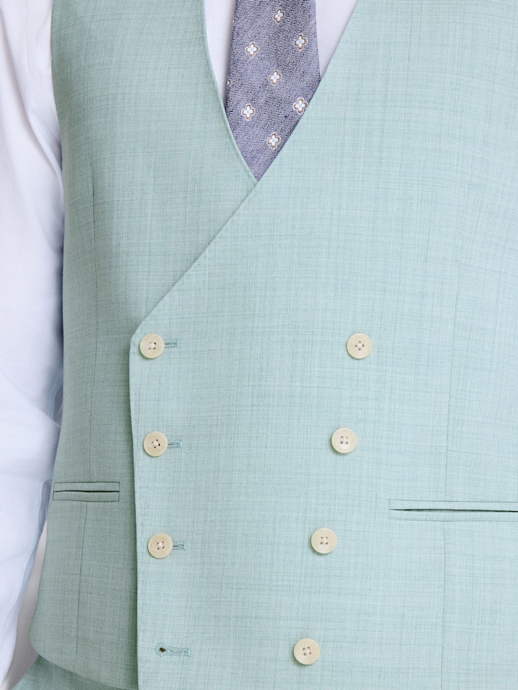 MOSS Blue Slim Fit Marl Suit Waistcoat - Image 3 of 3