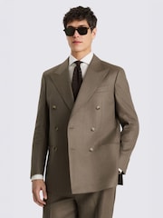 MOSS Brown Relaxed Fit Linen Suit Jacket - Image 1 of 5