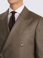 MOSS Brown Relaxed Fit Linen Suit Jacket - Image 4 of 5