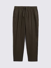 MOSS Brown Linen Drawstring Trousers - Image 5 of 5