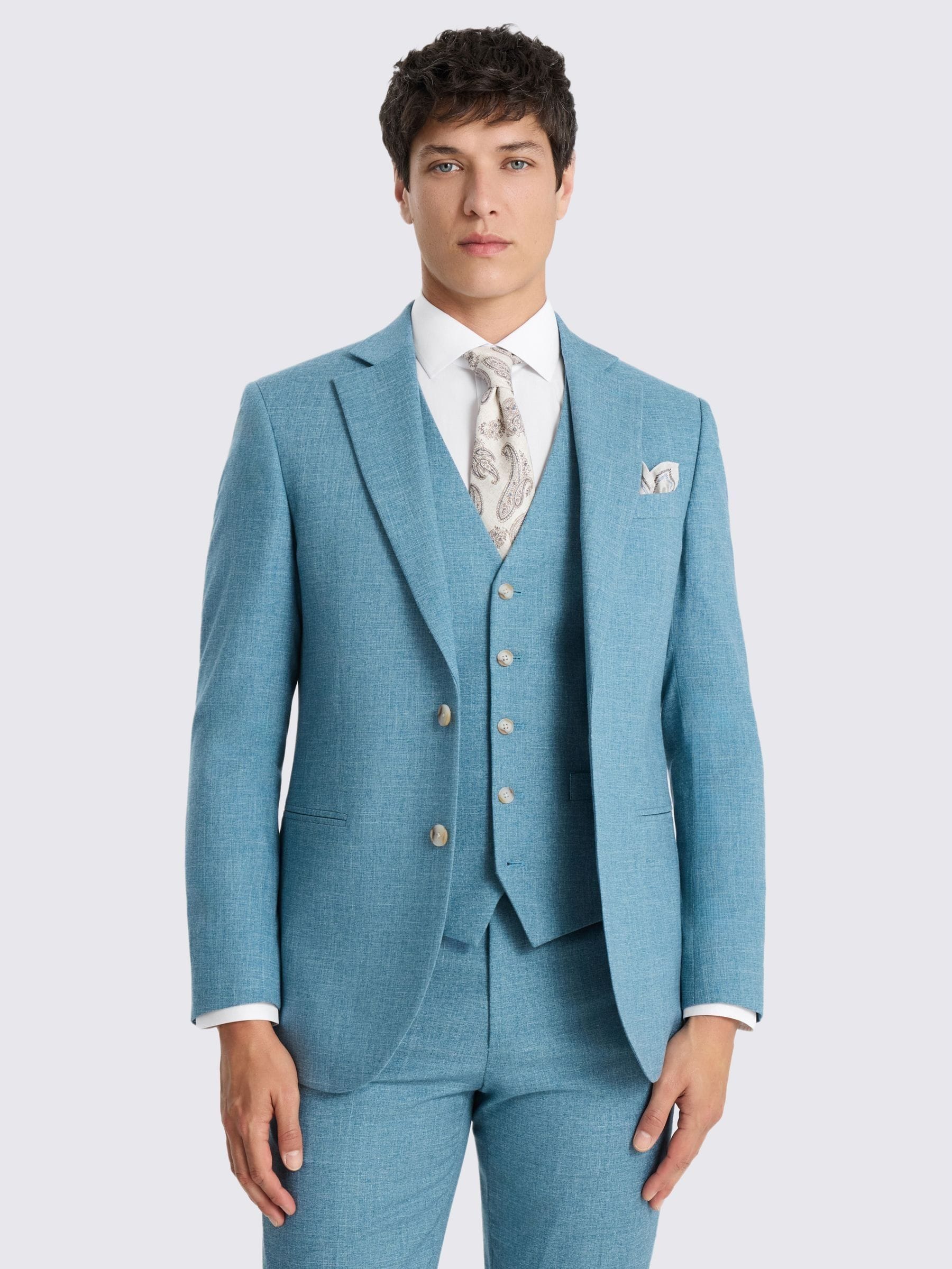 Buy MOSS Teal Tailored Fit Slub Suit Jacket from the Next UK