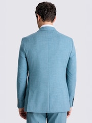 MOSS Teal Tailored Fit Slub Suit Jacket - Image 5 of 6