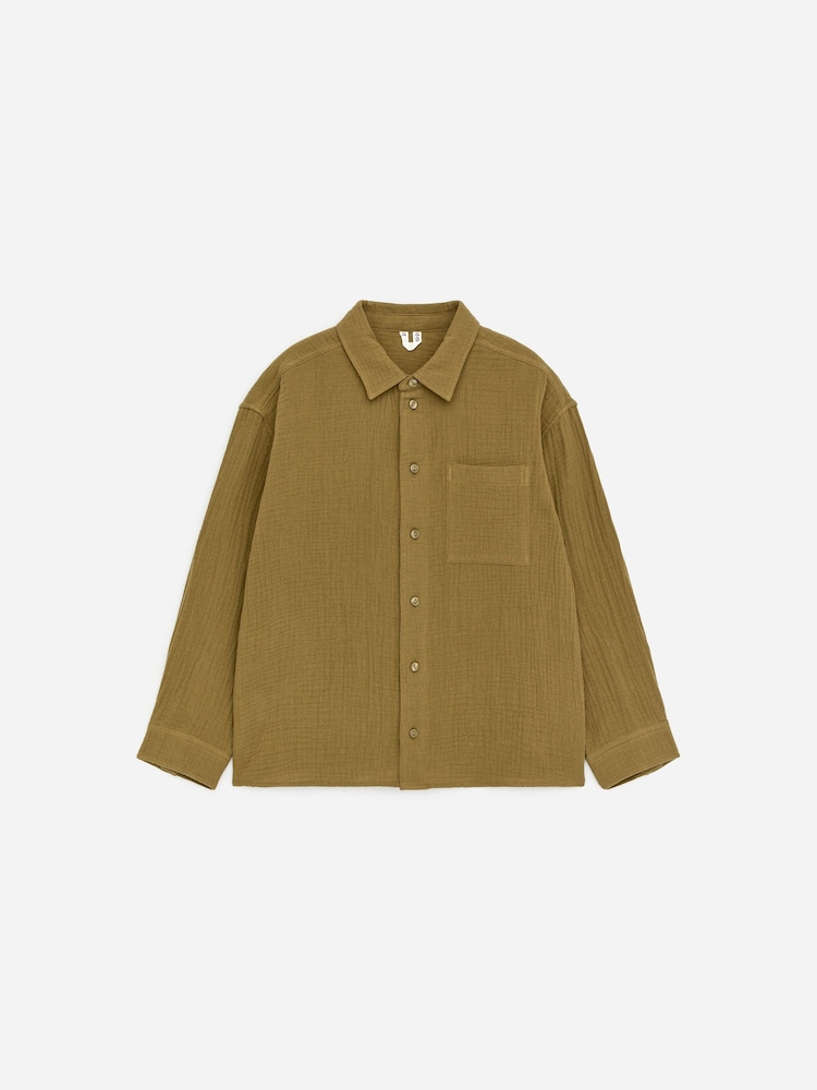 ARKET Green Relaxed Muslin Shirt - Image 1 of 2