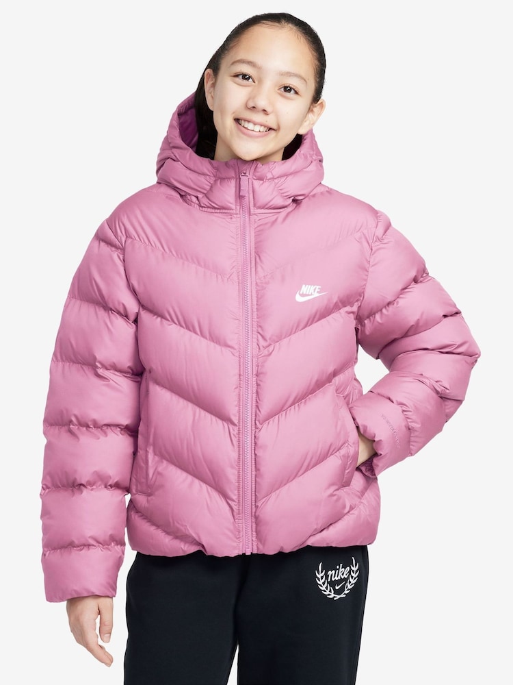 Nike Pink Rise Padded Puffer Jacket - Image 1 of 3 Nike Pink Rise Padded Puffer Jacket - Image 1 of 3