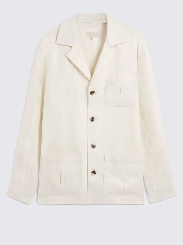 MOSS שאקט פשתן במרקם טוויל - תמונה 5 מתוך 5