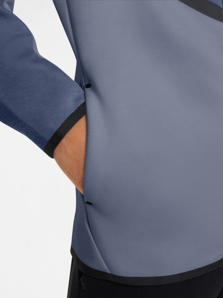 Išsklaidyta mėlyna - „Nike Tech Fleece“ užtraukiamas džemperis su gobtuvu - 3 paveikslėlis iš 3