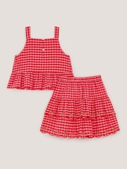 Monsoon Red Strawberry Gingham Top & Skirt Set - Image 2 of 3
