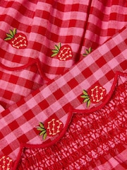 Monsoon Red Strawberry Gingham Top & Skirt Set - Image 3 of 3
