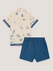 Monsoon Blue Shell Print Shirt & Shorts Set - Image 2 of 3