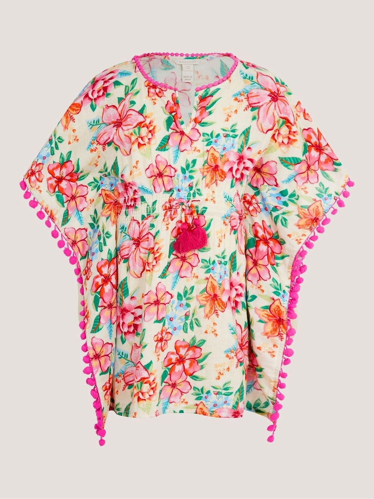 Monsoon Floral Print Pom Pom Kaftan - Bild 2 von 4