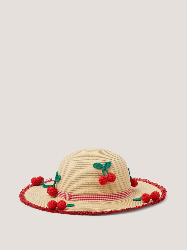 Monsoon Crochet Cherry Straw Hat & Bag Set - Bild 2 von 4