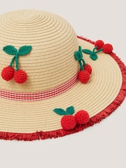 Monsoon Crochet Cherry Straw Hat & Bag Set - Bild 3 von 4