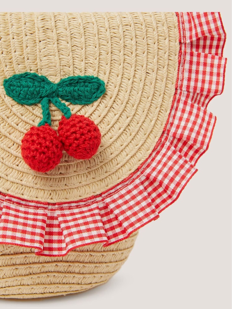 Monsoon Crochet Cherry Straw Hat & Bag Set - Bild 4 von 4