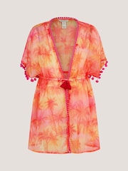 Monsoon Palm Print Pom Pom Kaftan - Bild 3 von 5