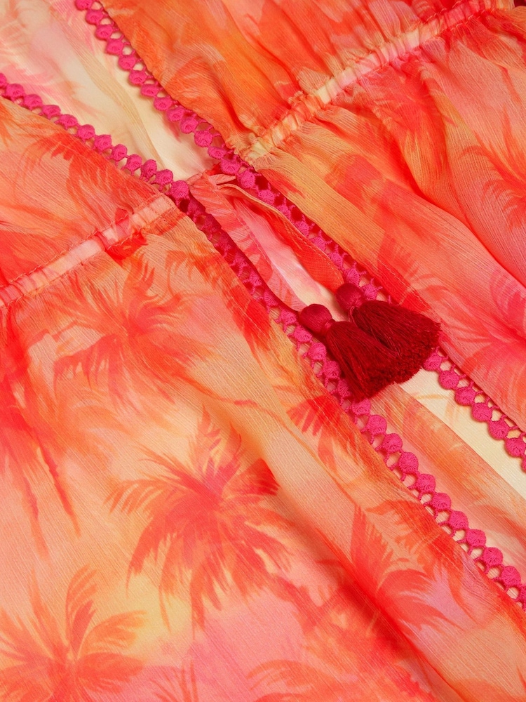 Monsoon Palm Print Pom Pom Kaftan - Bild 5 von 5