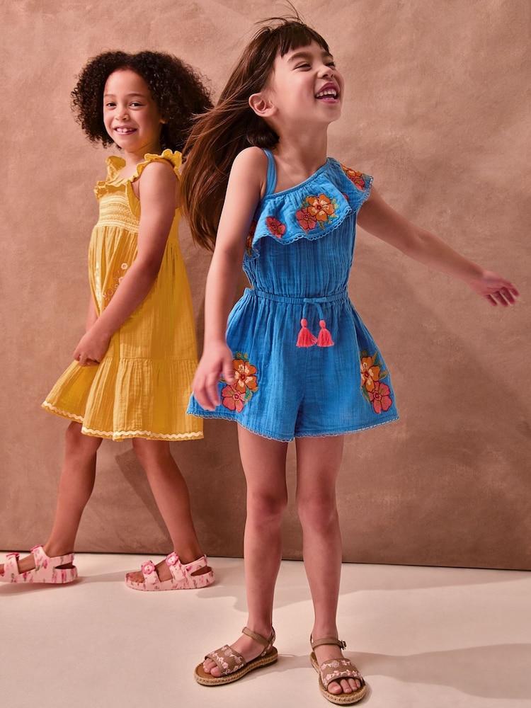 Monsoon One Shoulder Floral Embroidered Playsuit - Bild 1 von 5