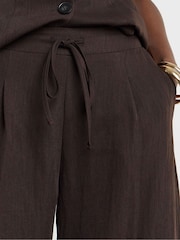 JD Williams Brown Textured Striaght Leg Trousers - Image 4 of 4