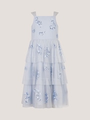 Monsoon Blue Ingrid Floral Sequin Tiered Party Dress - Image 2 of 4