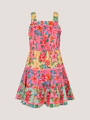Monsoon Tropical Flower Print Scallop Trim Dress - Afbeelding 2 van 4