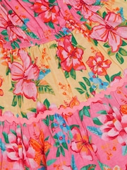 Monsoon Tropical Flower Print Scallop Trim Dress - Afbeelding 4 van 4