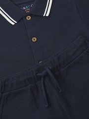 Monsoon Navy Jersey Polo Shirt & Shorts Set - Image 3 of 3