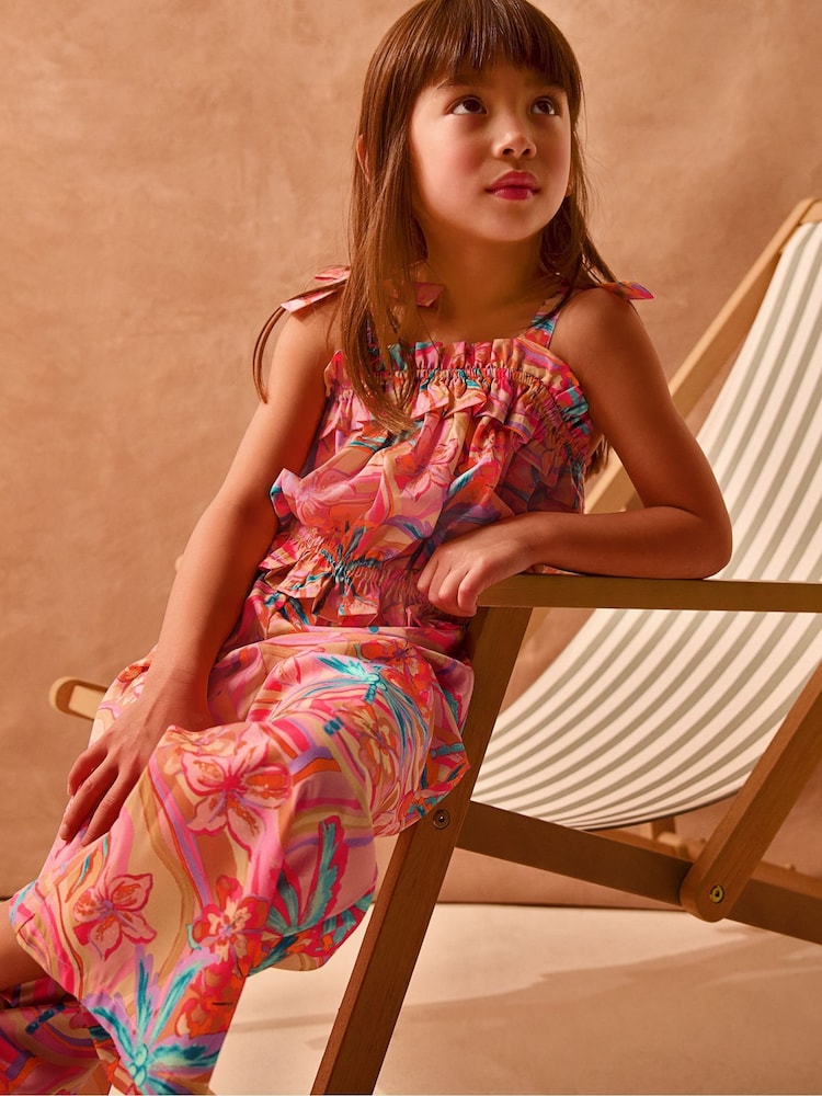 Monsoon Tropical Swirl Tank Top & Trousers Set - Imaginea 1 din 4