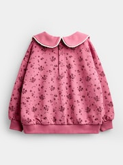 Jojo Maman Bébé Plum Purple Ditsy Floral Sweatshirt & Wide Leg Jogger Set - Image 3 of 6