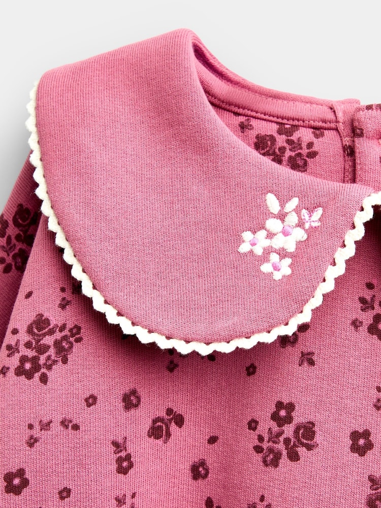 Jojo Maman Bébé Plum Purple Ditsy Floral Sweatshirt & Wide Leg Jogger Set - Image 6 of 6 Jojo Maman Bébé Plum Purple Ditsy Floral Sweatshirt & Wide Leg Jogger Set - Image 6 of 6