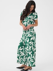 Kaffe Green KaMira V-Neck Floral Jumpsuit - Image 2 of 6