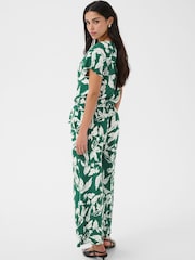 Kaffe Green KaMira V-Neck Floral Jumpsuit - Image 4 of 6