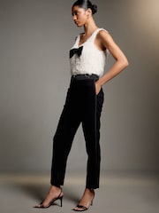 Black Slim Tuxedo Trousers - Image 1 of 8