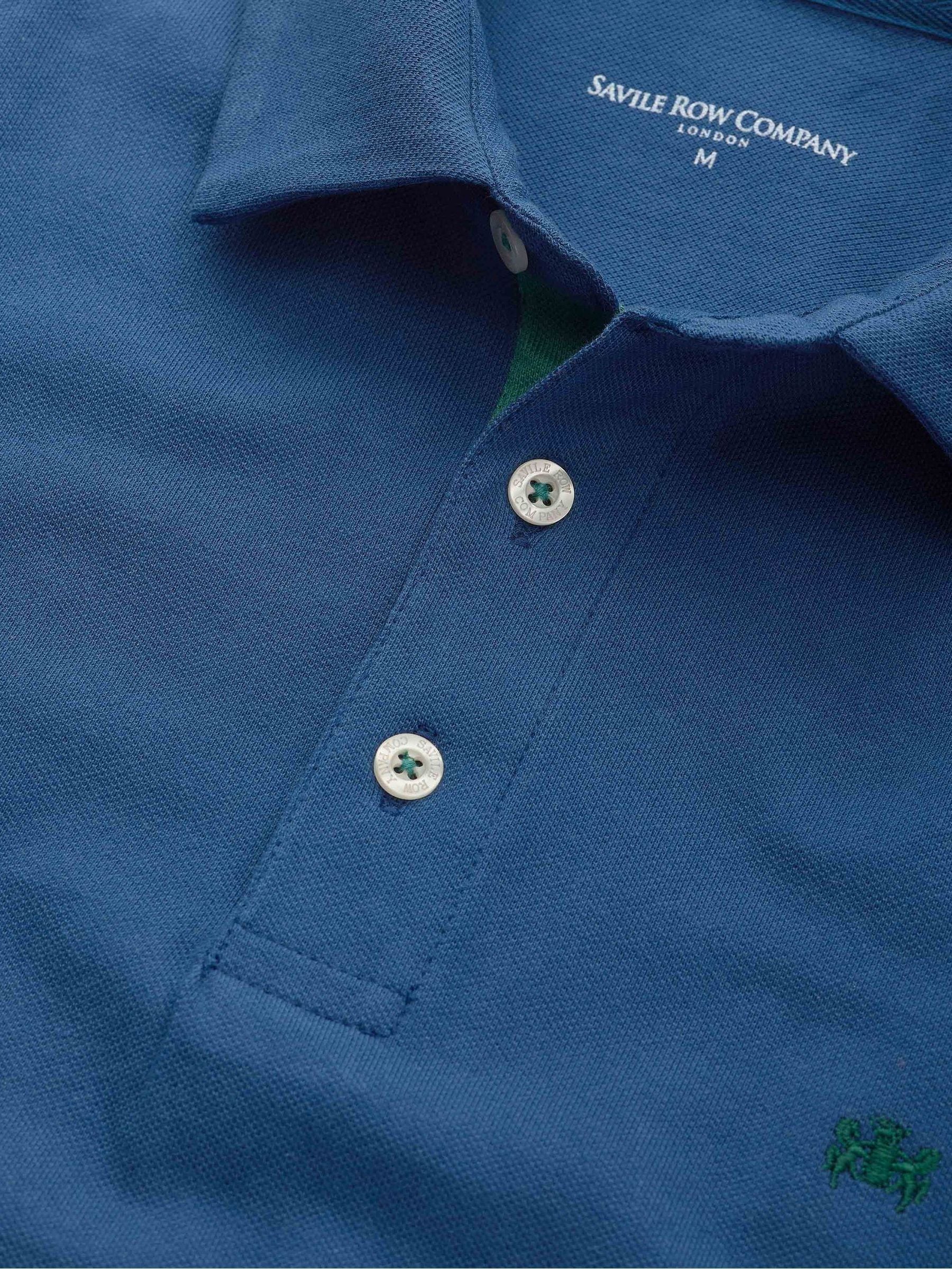 【Ban0321】savile row × COLOMBO カシミヤ100 Buy Savile Row Company Blue Classic Fit Cotton Pique Short Sleeve