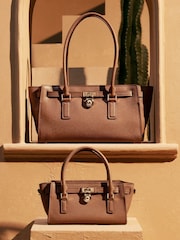 Michael Kors Brown Hamilton Moderne East West Satchel Cross-Body Bag - Image 4 of 6