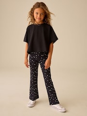 Étoile noir/blanc - Leggings évasés (3-16 ans) - Image 2 de 7