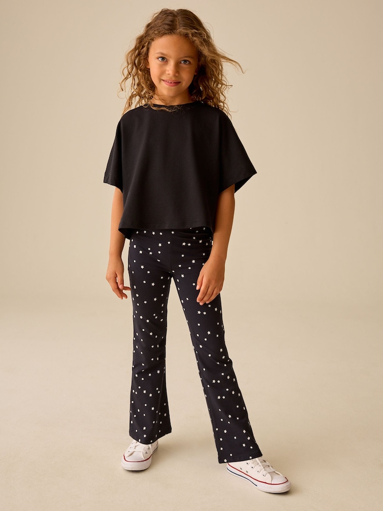 Étoile noir/blanc - Leggings évasés (3-16 ans) - Image 2 de 7
