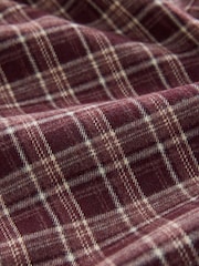 Berry Red Check Brushed Barrel Leg Trousers - Image 2 of 3