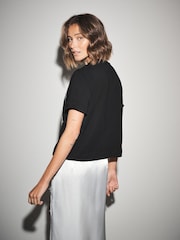 Black Short Sleeved Embeliished T-Shirt - Image 3 of 7