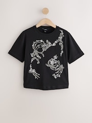 Black Short Sleeved Embeliished T-Shirt - Image 5 of 7