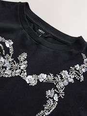 Black Short Sleeved Embeliished T-Shirt - Image 6 of 7
