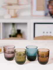 La Rochère Set of 4 Clear Ouessant Tumblers Assorted Colours 26cl - Image 1 of 5