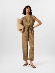 Whistles Green Ikat Spot Sleeveless Jumpsuit - Image 1 of 4