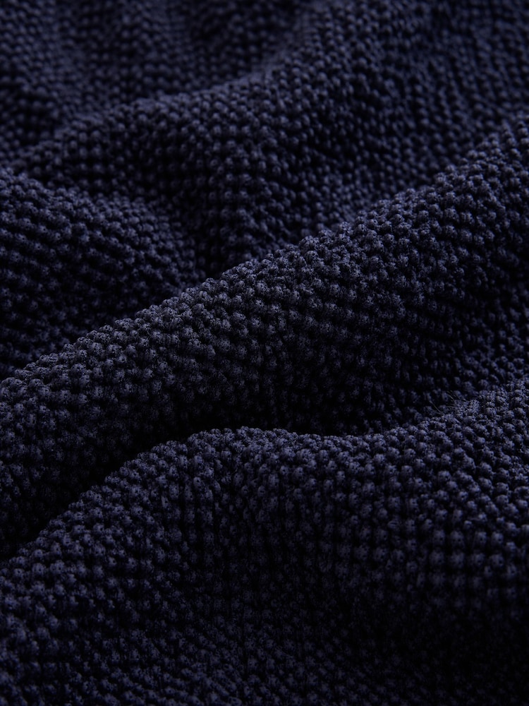 Navy Short Sleeved Textured Cape Top - Image 7 of 7