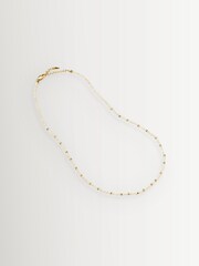 Missoma Gold Tone Micro Pearl Beaded Necklace - Image 2 of 3