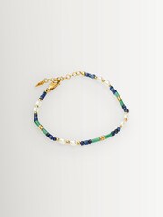 Missoma Gold Beaded Gemstone & Pearl Bracelet - Image 2 of 5