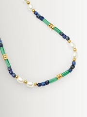 Missoma Gold Beaded Gemstone & Pearl Bracelet - Image 3 of 5