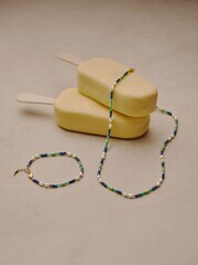 Missoma Gold Beaded Gemstone & Pearl Bracelet - Image 4 of 5