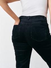 Navy Blue Hourglass Cord Bootcut Trousers with Modal - Image 4 of 4